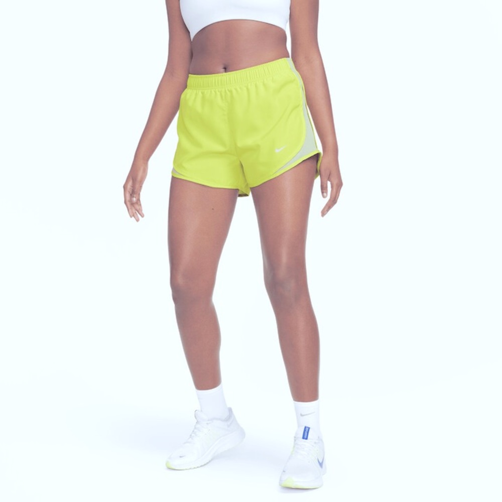 NWT Nike dri fit neon yellow running shorts size medium